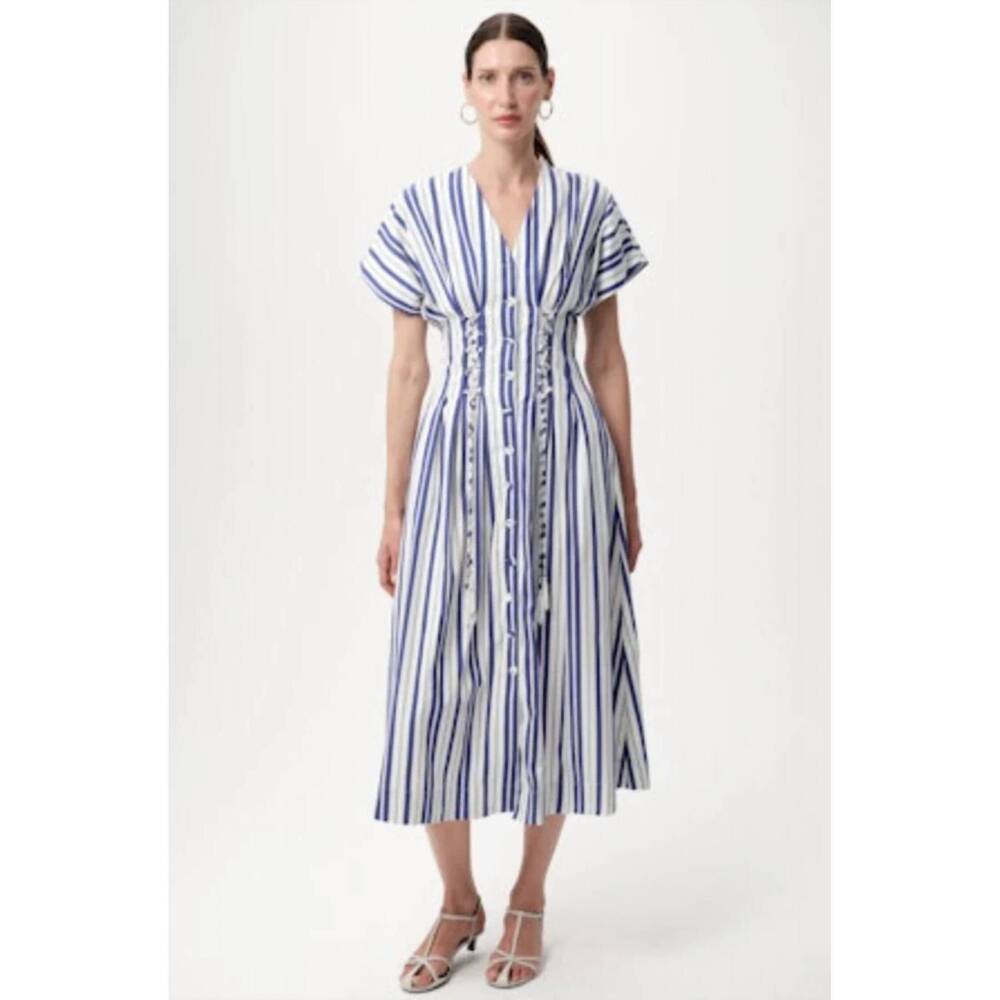 NEW EXQUISE aldrick midi dress in blue - Picture 3 of 5